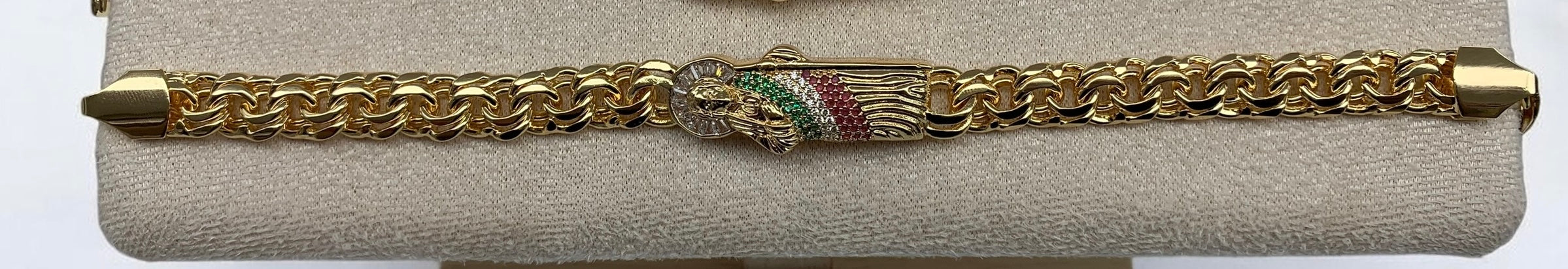 Gold Colored Chino Diamond Stimulate San Judas Bracelet