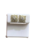 Gold Colored & Diamond Stimulate Square Earrings